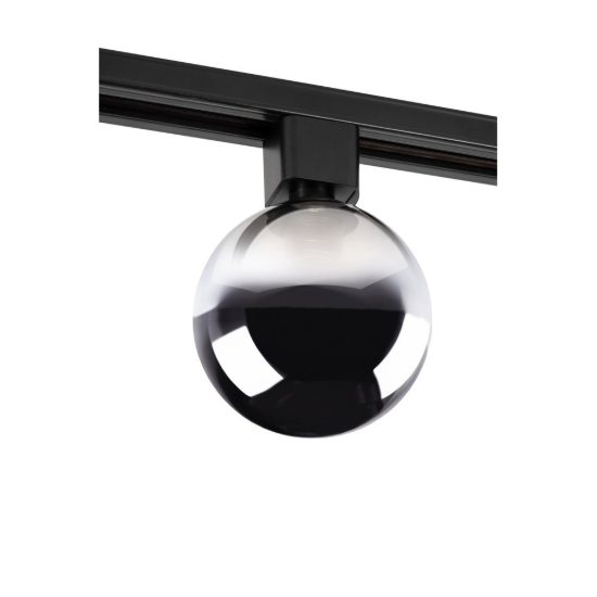 Faretto per binario monofase a sfera in vetro g9 fume nero