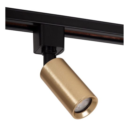 Faretto per binario monofase cilindrico gu10 mr11 orientabile oro nero