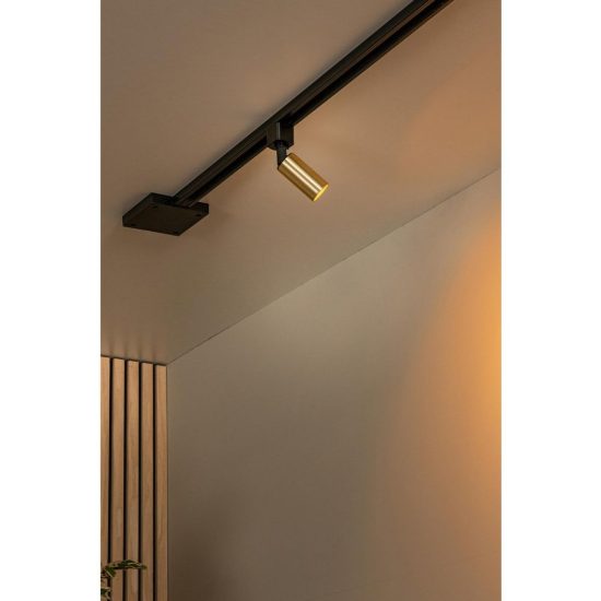 Faretto per binario monofase cilindrico gu10 mr11 orientabile oro nero