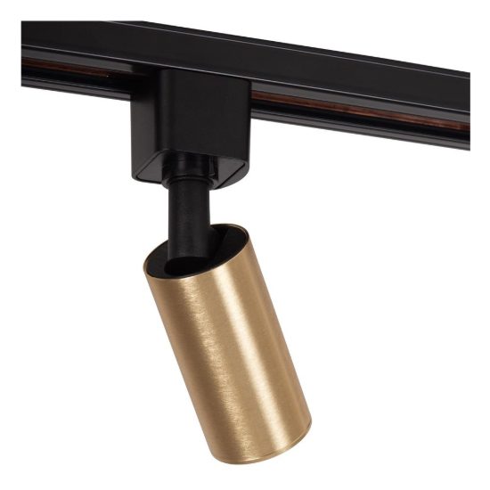 Faretto per binario monofase cilindrico gu10 mr11 orientabile oro nero