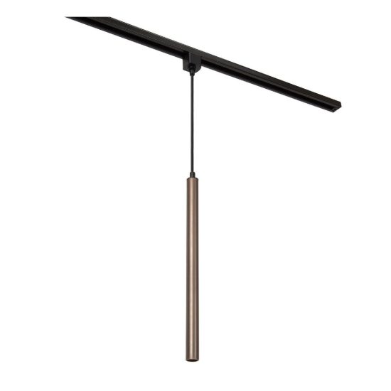 Lampada a sospensione per binario monofase cilindrica g9 marrone ruggine nero