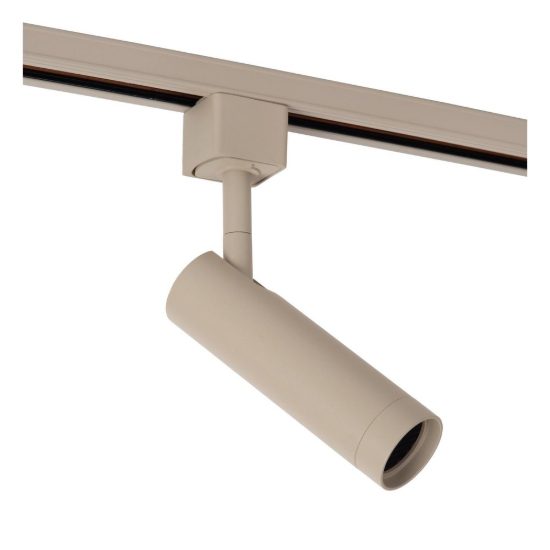 Faretto per binario monofase mini cilindrico gu10 mr11 orientabile tortora