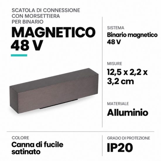 Scatola di connessione con morsettiera per binario magnetico 48v canna di fucile