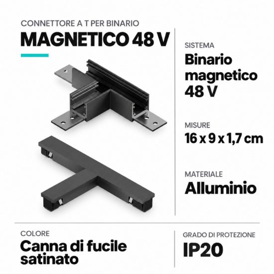 Connettore a t per binario magnetico 48v canna di fucile