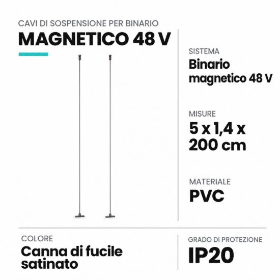 Cavi di sospensione per binario magnetico 48v canna di fucile