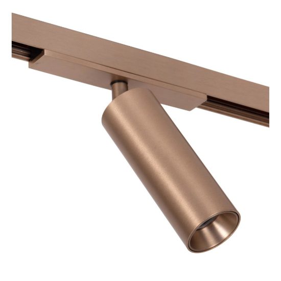 Faretto per binario magnetico cilindrico led 8w cct 2700k 4000k orientabile champagne