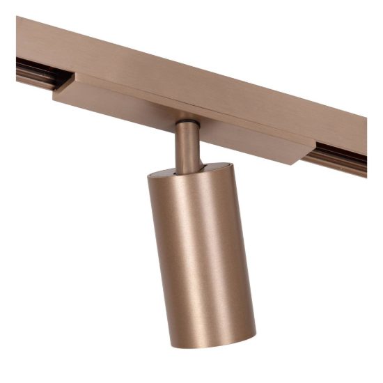 Faretto per binario magnetico cilindrico led 8w cct 2700k 4000k orientabile champagne