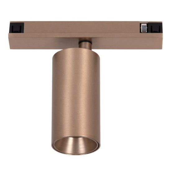 Faretto per binario magnetico cilindrico led 8w cct 2700k 4000k orientabile champagne