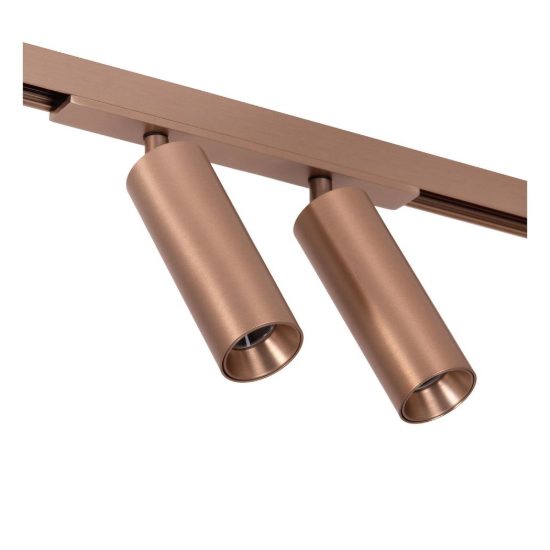 Faretto doppio per binario magnetico cilindrico led 16w cct 2700k 4000k orientabile champagne