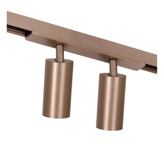 Faretto doppio per binario magnetico cilindrico led 16w cct 2700k 4000k orientabile champagne