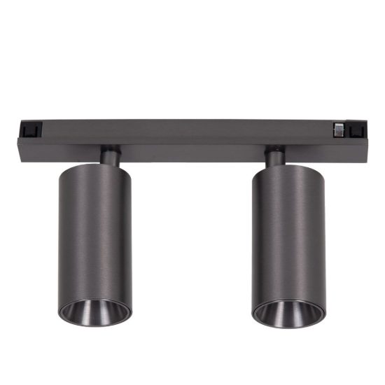 Faretto doppio per binario magnetico cilindrico led 16w cct 2700k 4000k orientabile canna di fucile