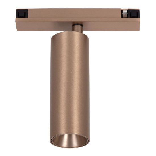 Faretto per binario magnetico cilindrico led 10w cct 2700k 4000k orientabile champagne