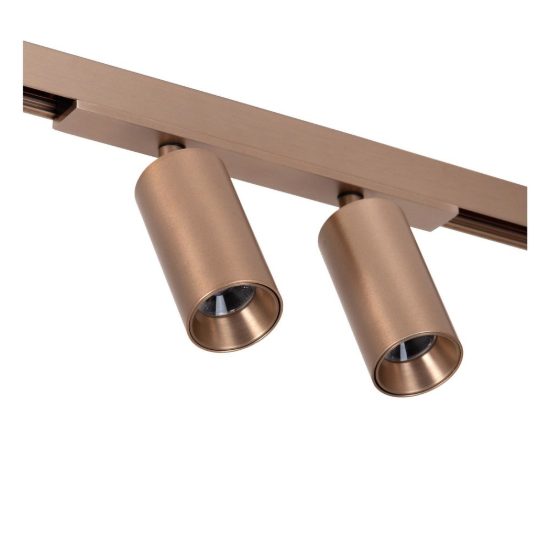 Faretto doppio per binario magnetico cilindrico led 20w cct 2700k 4000k orientabile champagne