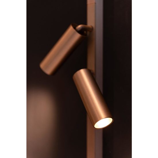 Faretto doppio per binario magnetico cilindrico led 20w cct 2700k 4000k orientabile champagne
