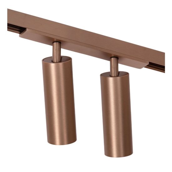 Faretto doppio per binario magnetico cilindrico led 20w cct 2700k 4000k orientabile champagne