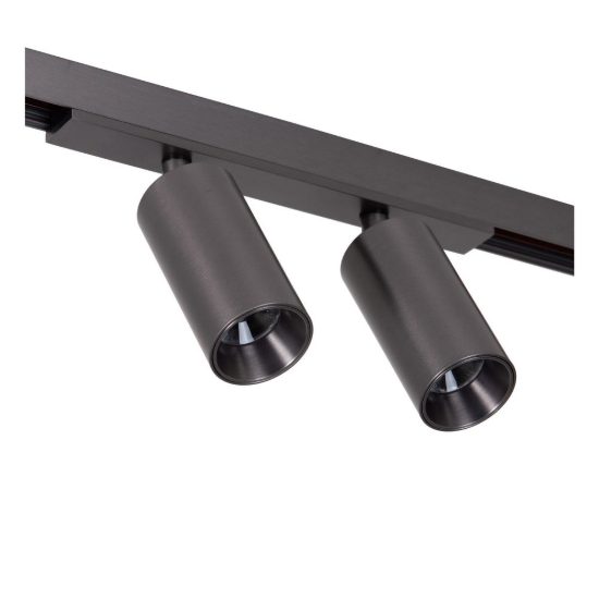 Faretto doppio per binario magnetico cilindrico led 20w cct 2700k 4000k orientabile canna di fucile