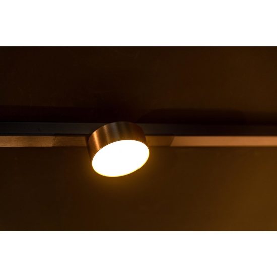 Faretto per binario magnetico a disco led 6w cct 2700k 4000k champagne