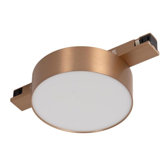 Faretto per binario magnetico a disco led 8w cct 2700k 4000k champagne