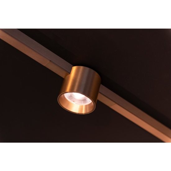 Faretto per binario magnetico a tamburo led 8w cct 2700k 4000k champagne