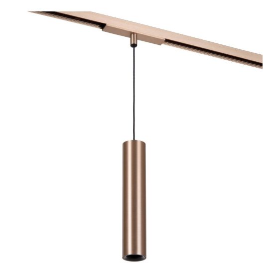 Lampada a sospensione per binario magnetico cilindrica led 8w cct 2700k 4000k champagne nero