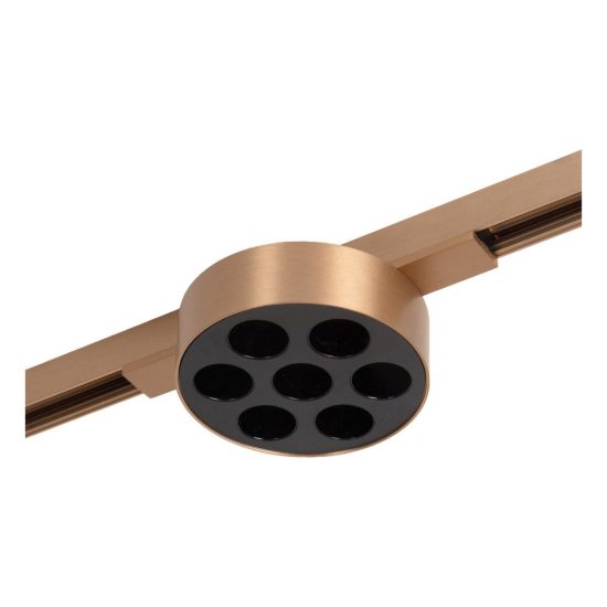 Faretto per binario magnetico con 7 ottiche led 7w cct 2700k 4000k champagne