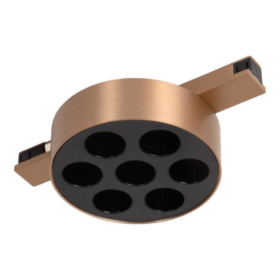 Faretto per binario magnetico con 7 ottiche led 7w cct 2700k 4000k champagne