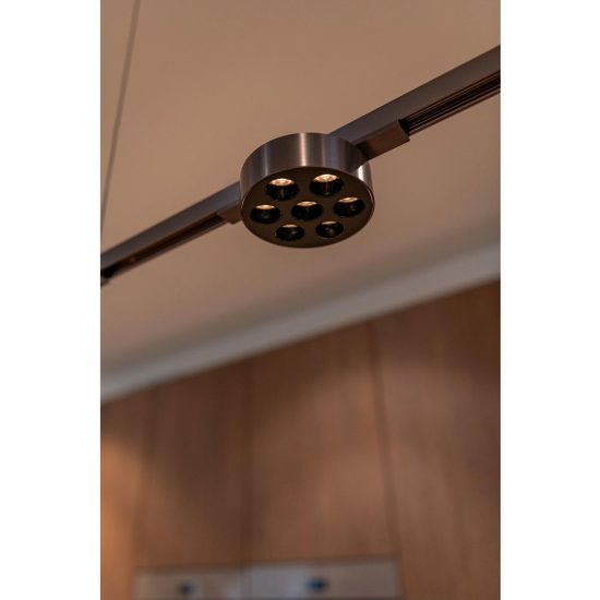 Faretto per binario magnetico con 7 ottiche led 7w cct 2700k 4000k canna di fucile