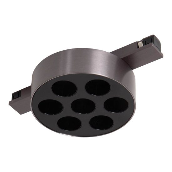 Faretto per binario magnetico con 7 ottiche led 7w cct 2700k 4000k canna di fucile