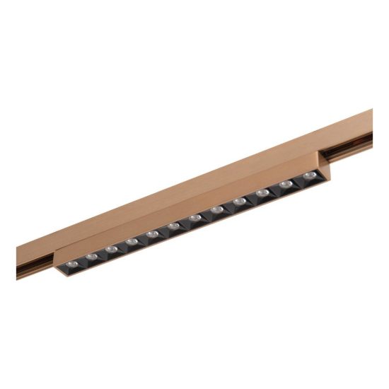 Proiettore lineare per binario magnetico con ottiche led 10w cct 2700k 4000k champagne
