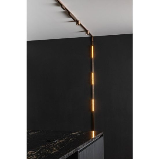 Proiettore lineare per binario magnetico con ottiche led 10w cct 2700k 4000k champagne