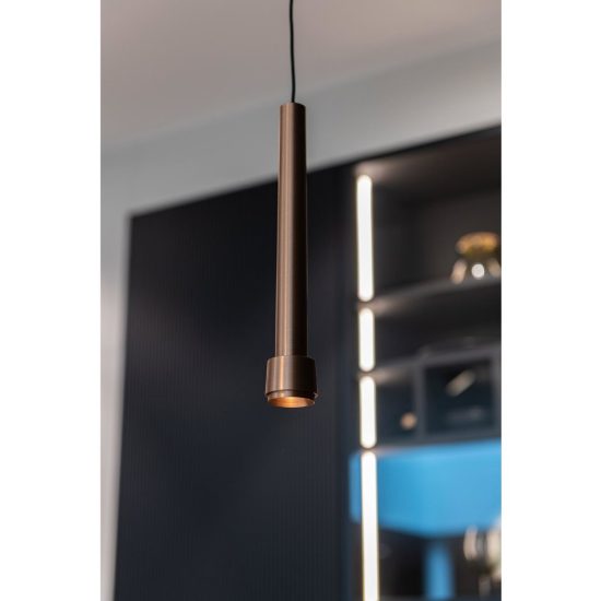 Lampada a sospensione per binario magnetico conica led 8w cct 2700k 4000k champagne
