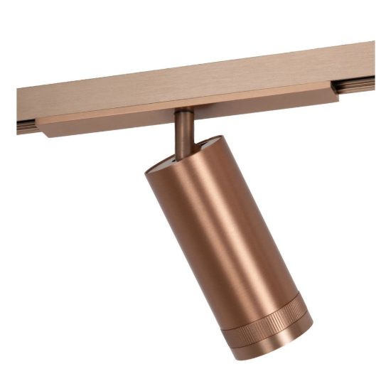 Faretto a fascio stretto per binario magnetico led 8w cct 2700k 4000k orientabile champagne