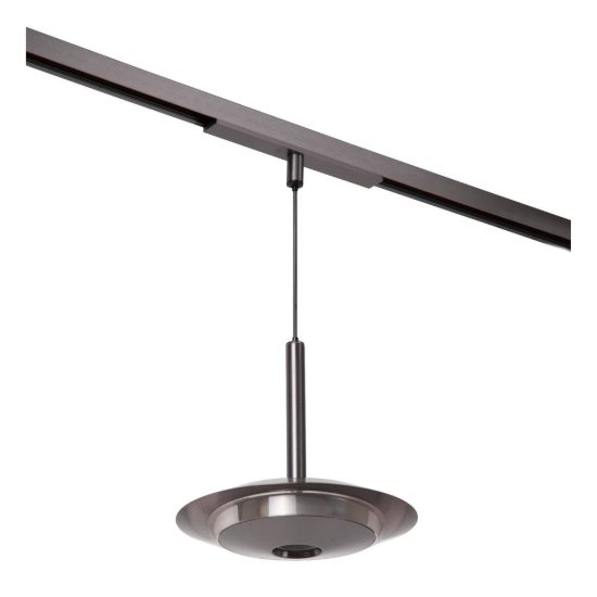 Lampada a sospensione per binario magnetico a disco led 10w cct 2700k 4000k canna di fucile fume