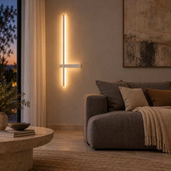Applique da parete lineare a stelo piccola led 5w cct 2700k 3000k 4000k per soggiorno bianca