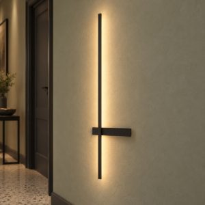 Applique da parete lineare a stelo piccola led 5w cct 2700k 3000k 4000k per soggiorno nera