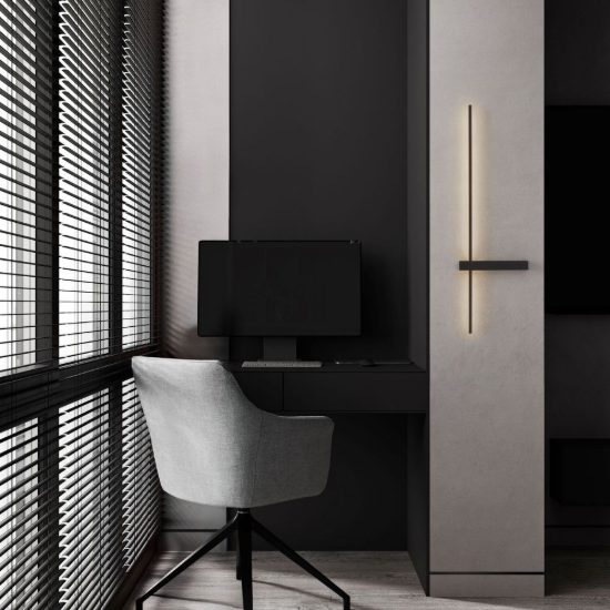 Applique da parete lineare a stelo piccola led 5w cct 2700k 3000k 4000k per soggiorno nera