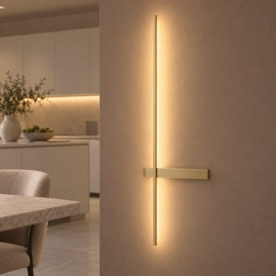 Applique da parete lineare a stelo piccola led 5w cct 2700k 3000k 4000k per soggiorno oro ottone