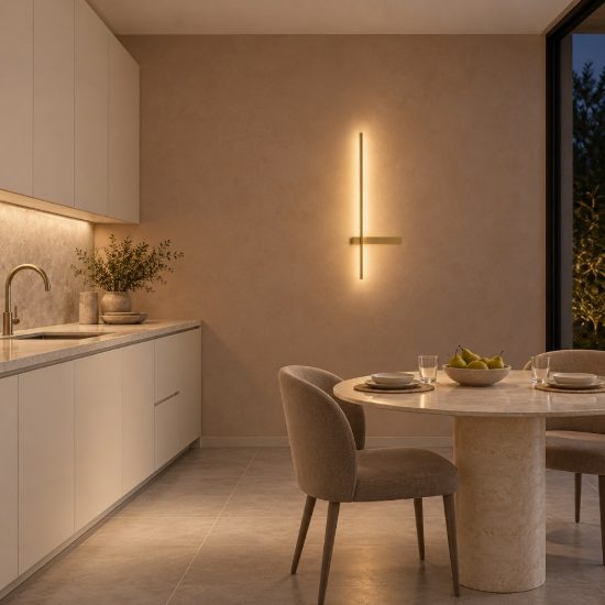 Applique da parete lineare a stelo piccola led 5w cct 2700k 3000k 4000k per soggiorno oro ottone
