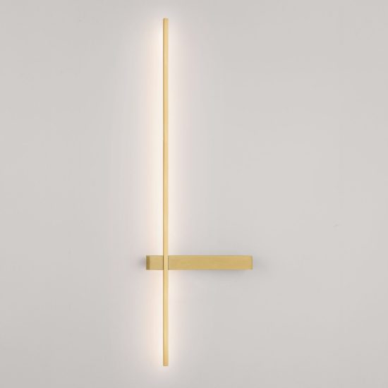 Applique da parete lineare a stelo piccola led 5w cct 2700k 3000k 4000k per soggiorno oro ottone