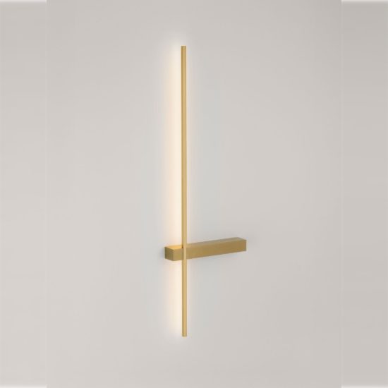 Applique da parete lineare a stelo piccola led 5w cct 2700k 3000k 4000k per soggiorno oro ottone