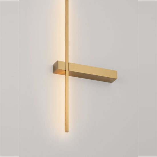 Applique da parete lineare a stelo piccola led 5w cct 2700k 3000k 4000k per soggiorno oro ottone