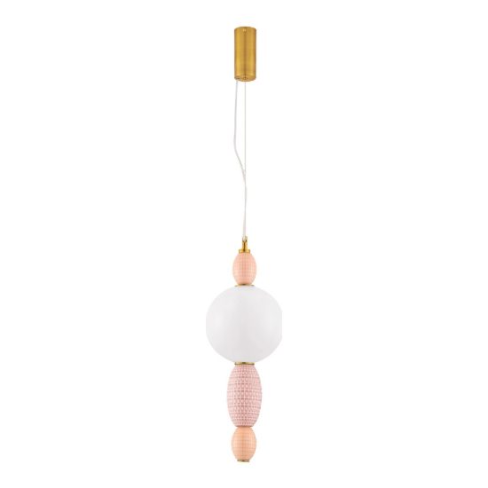 Lampada a sospensione con sfere led 12w 3000k per cucina contemporanea multicolore e oro