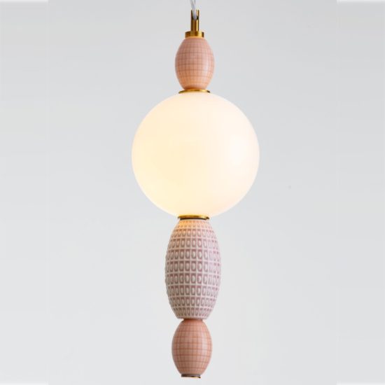 Lampada a sospensione con sfere led 12w 3000k per cucina contemporanea multicolore e oro