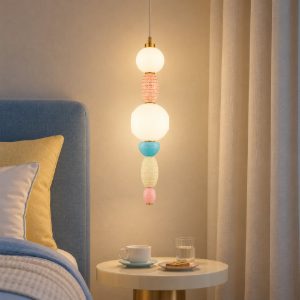 Lampada a sospensione con sfere led 23w 3000k per camera da letto contemporanea multicolore e oro
