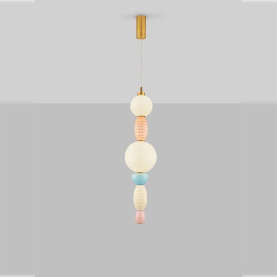 Lampada a sospensione con sfere led 23w 3000k per camera da letto contemporanea multicolore e oro