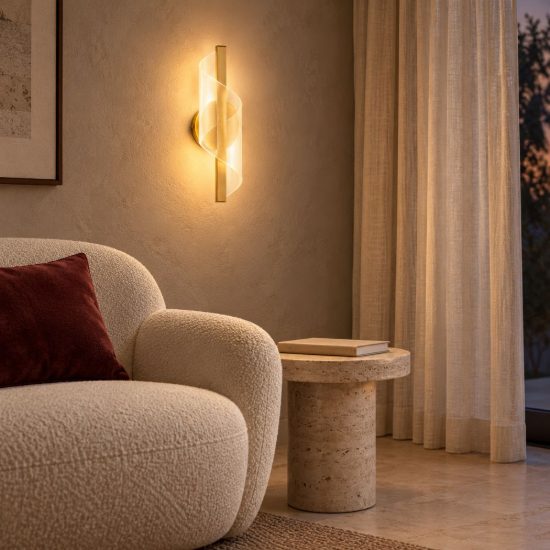 Applique da parete a spirale aperta led 9w 3000k per soggiorno contemporanea oro ottone