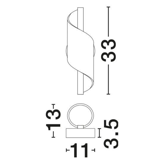 Applique da parete a spirale aperta led 9w 3000k per soggiorno contemporanea oro ottone