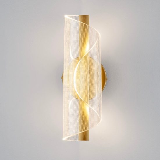 Applique da parete a spirale chiusa led 9w 3000k per soggiorno contemporanea oro ottone