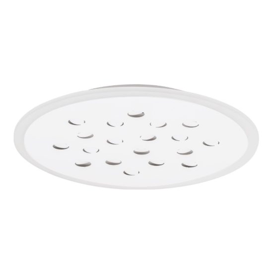 Plafoniera tonda con decoro a foglie led 19w dimmerabile rgb contemporanea bianca