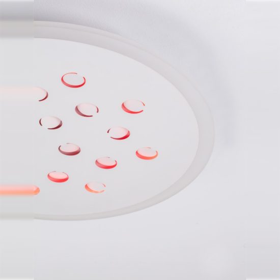 Plafoniera tonda con decoro a foglie led 30w dimmerabile rgb per cucina contemporanea bianca